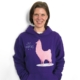 Unter allen Einsendern von Fotos mit purpurnen Gegenständen verlosen wir einen wunderschönen purpurnen Sweater, der von einem Alpaka geziert wird.